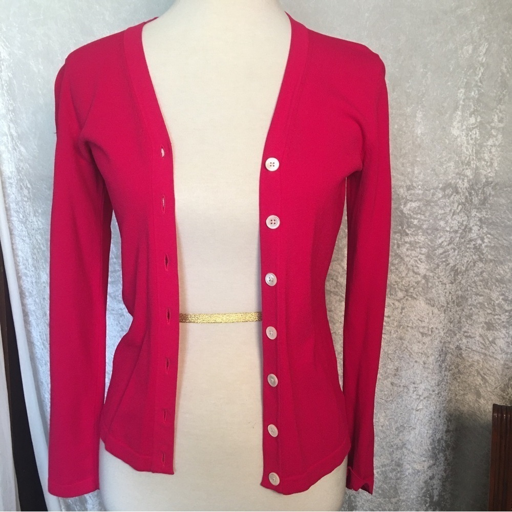 Banana Republic PINK button up sweater Size Small